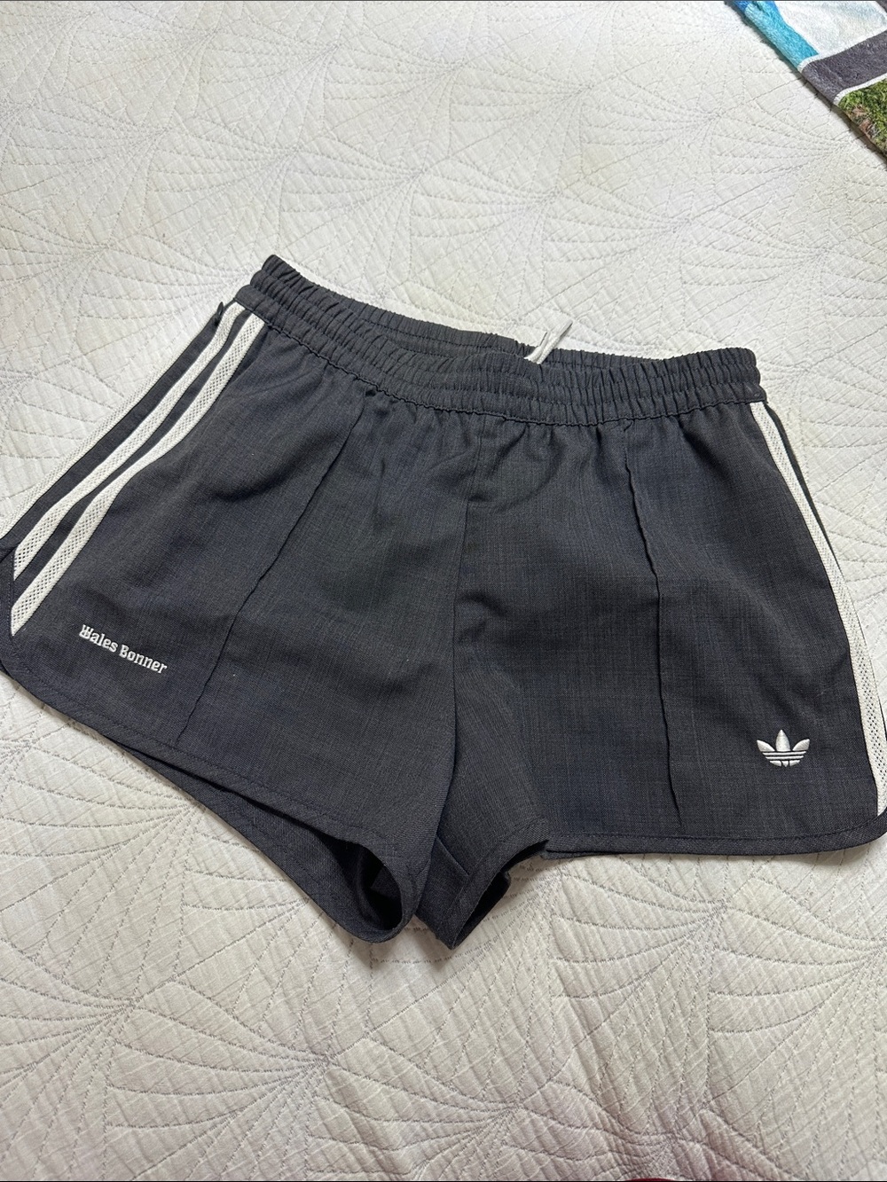 adidas x Wales Bonner Dark Grey Wool Three Stripe Shorts Women’s S
